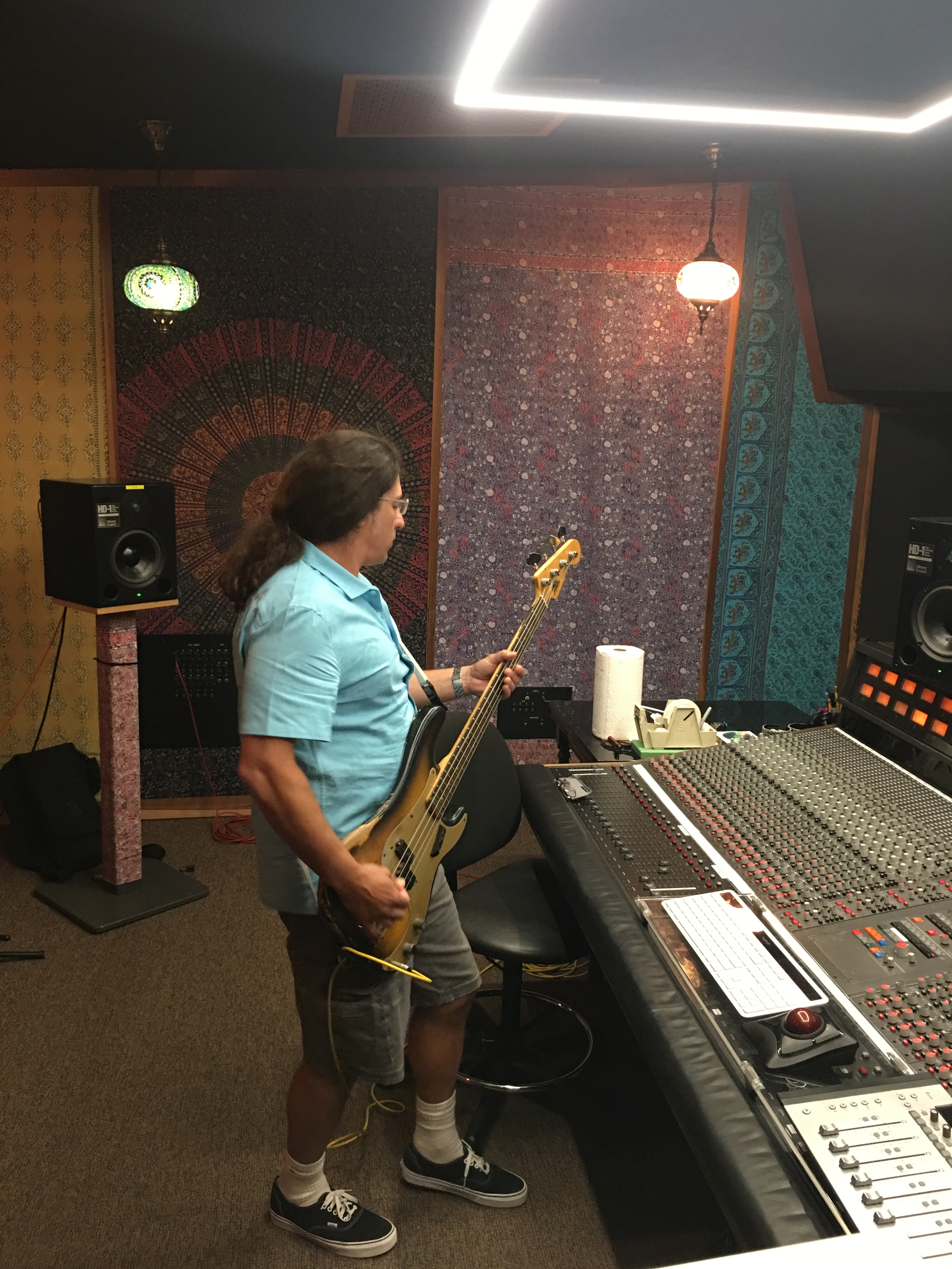 Troy Spiropoulos  tracking bass on Projection sessions  (June 2019)   photo by Steve Ornest